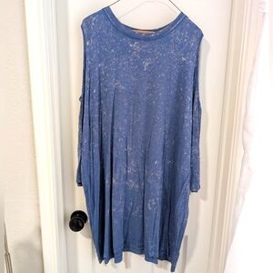 3/$10 She + Sky Blue Tie-Dye Cold Shoulder Dress